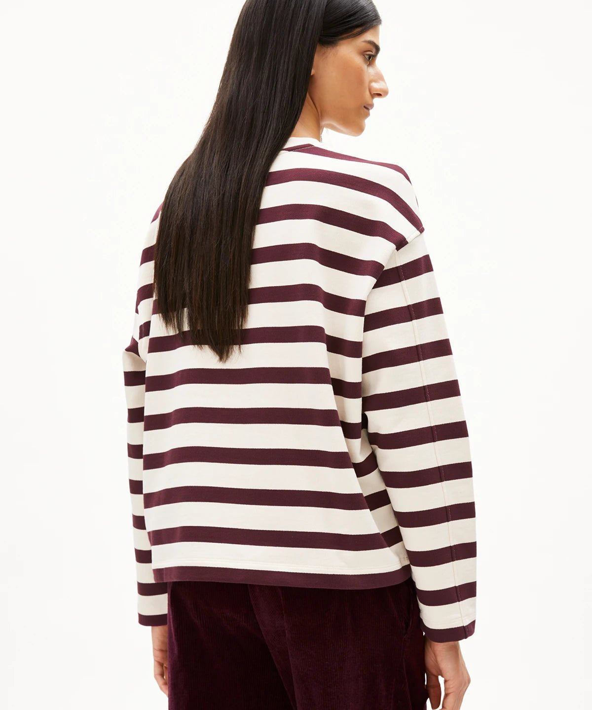 ARMEDANGELS - FRANKAA MAARLEN STRIPE Sweatshirt • undyed - dark cranberry - Pullover - ROSA ECK