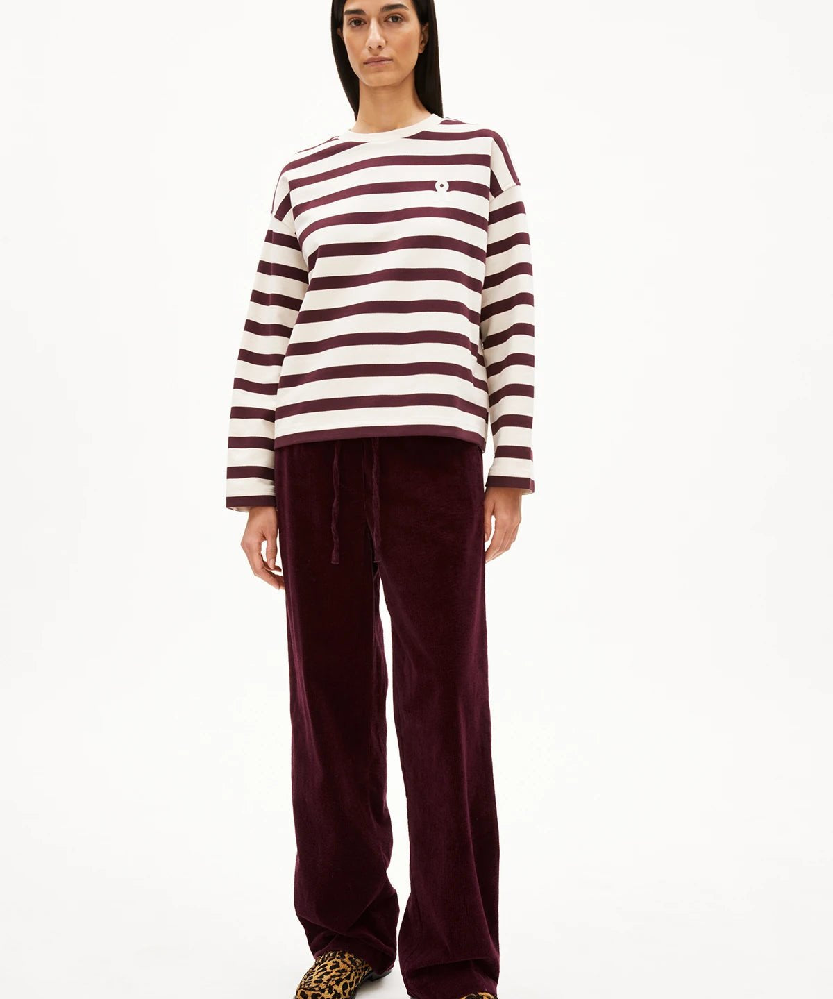 ARMEDANGELS - FRANKAA MAARLEN STRIPE Sweatshirt • undyed - dark cranberry - Pullover - ROSA ECK