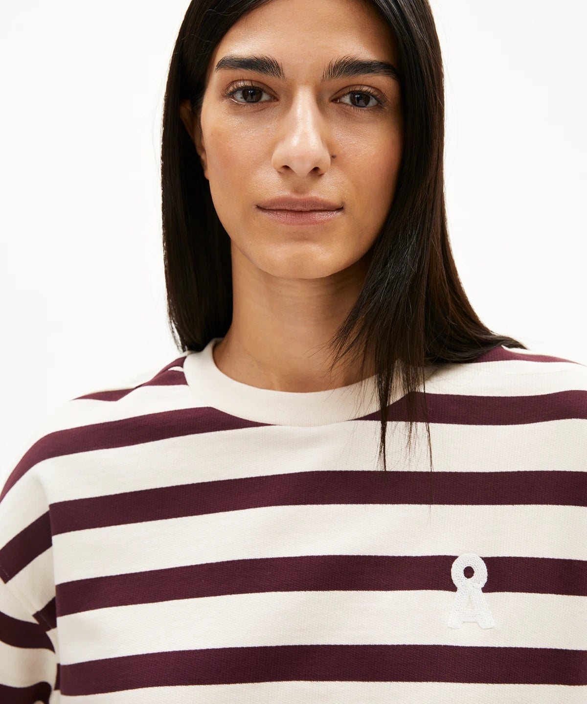 ARMEDANGELS - FRANKAA MAARLEN STRIPE Sweatshirt • undyed - dark cranberry - Pullover - ROSA ECK