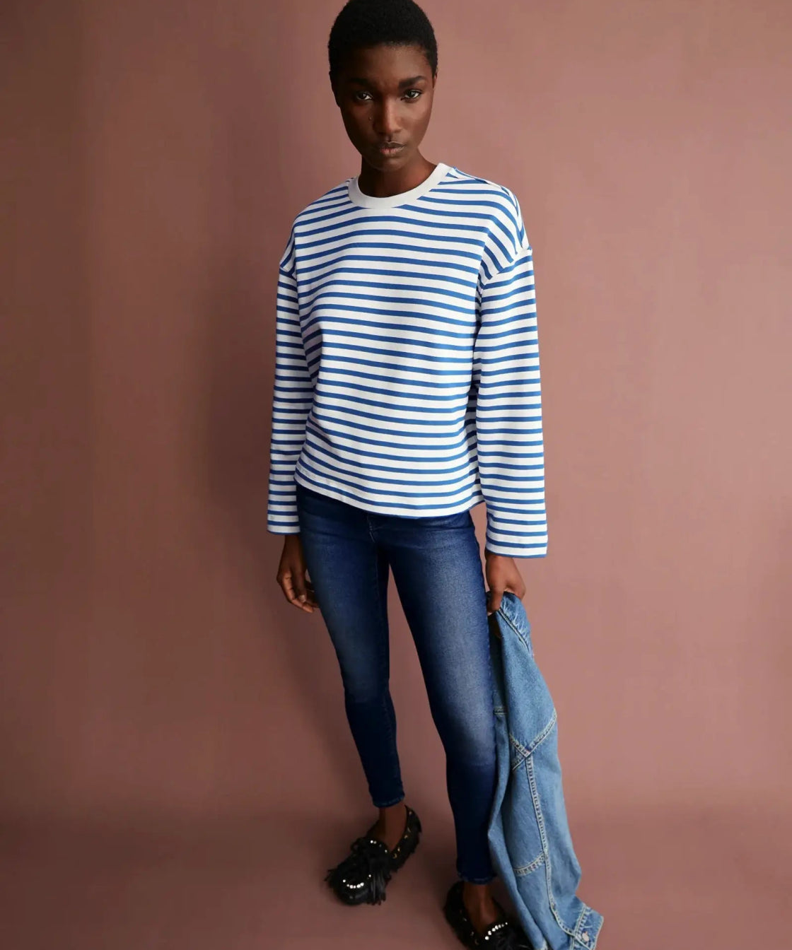 ARMEDANGELS - FRANKAA MAARLEN STRIPE Sweatshirt • undyed - dark morning - ROSA ECK Concept Store