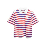 ARMEDANGELS - Gestreiftes Poloshirt • light oatmilk - mars red - dynamo blue - T-Shirt - ROSA ECK