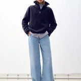 ARMEDANGELS - HAARLEENAA Fleece - Pullover • tinted navy - T-Shirt - ROSA ECK