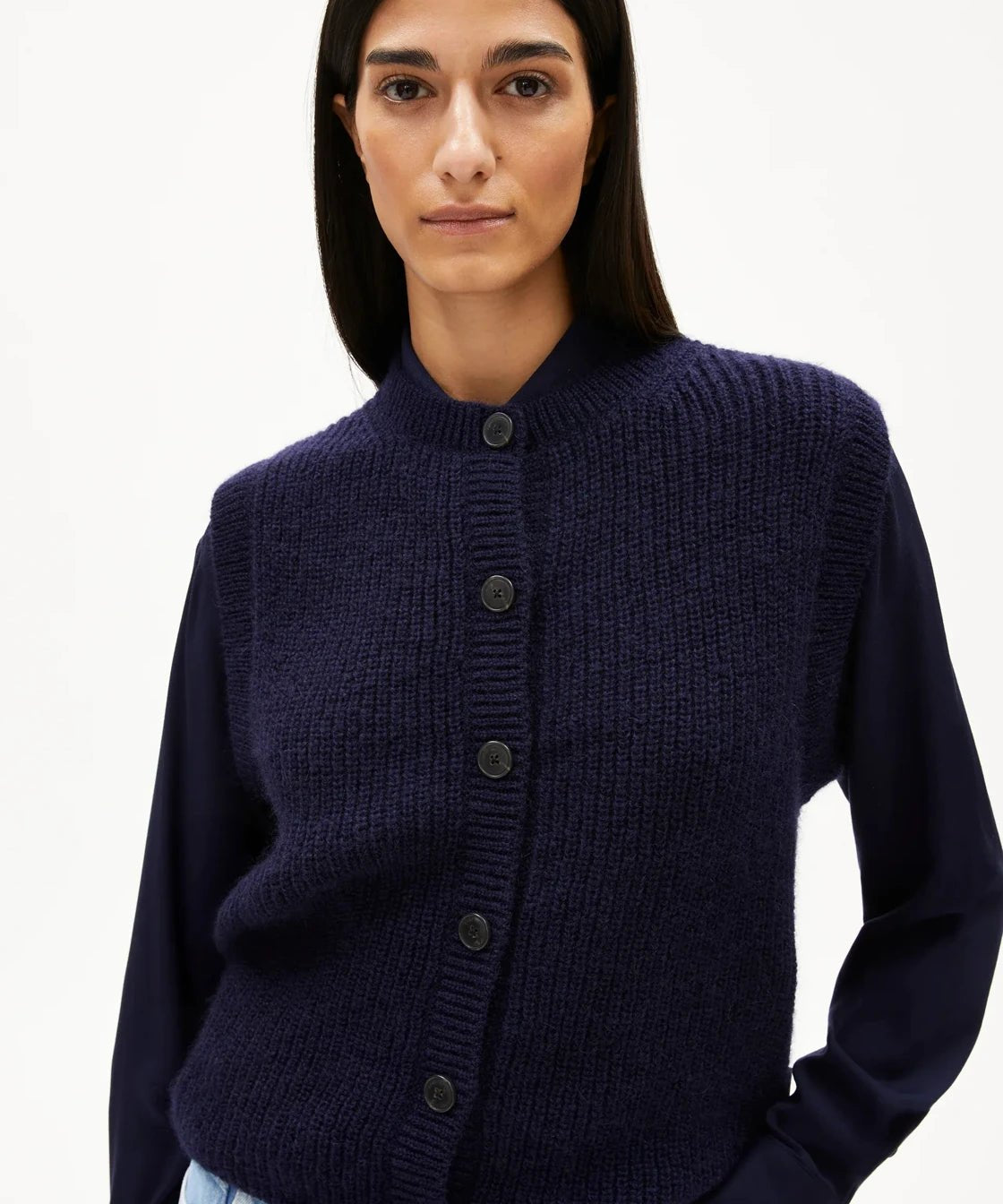 ARMEDANGELS - HELGEAA PREMIUM Top • tinted navy - Top - ROSA ECK