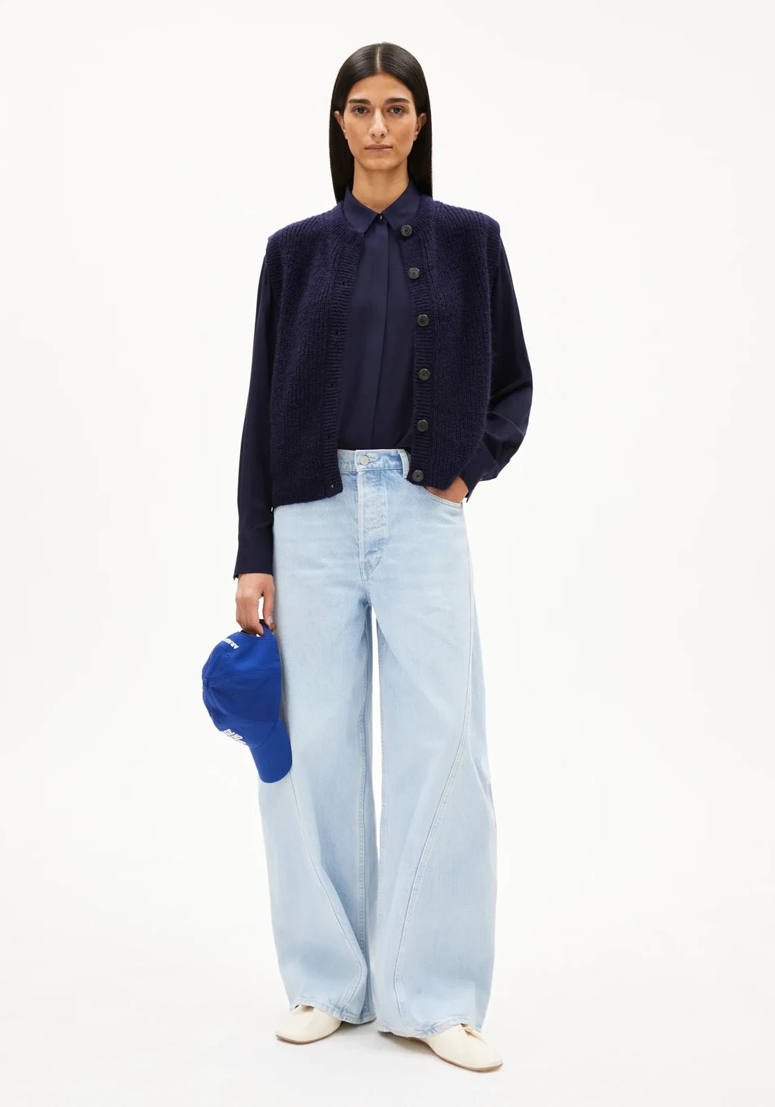 ARMEDANGELS - HELGEAA PREMIUM Top • tinted navy - Top - ROSA ECK