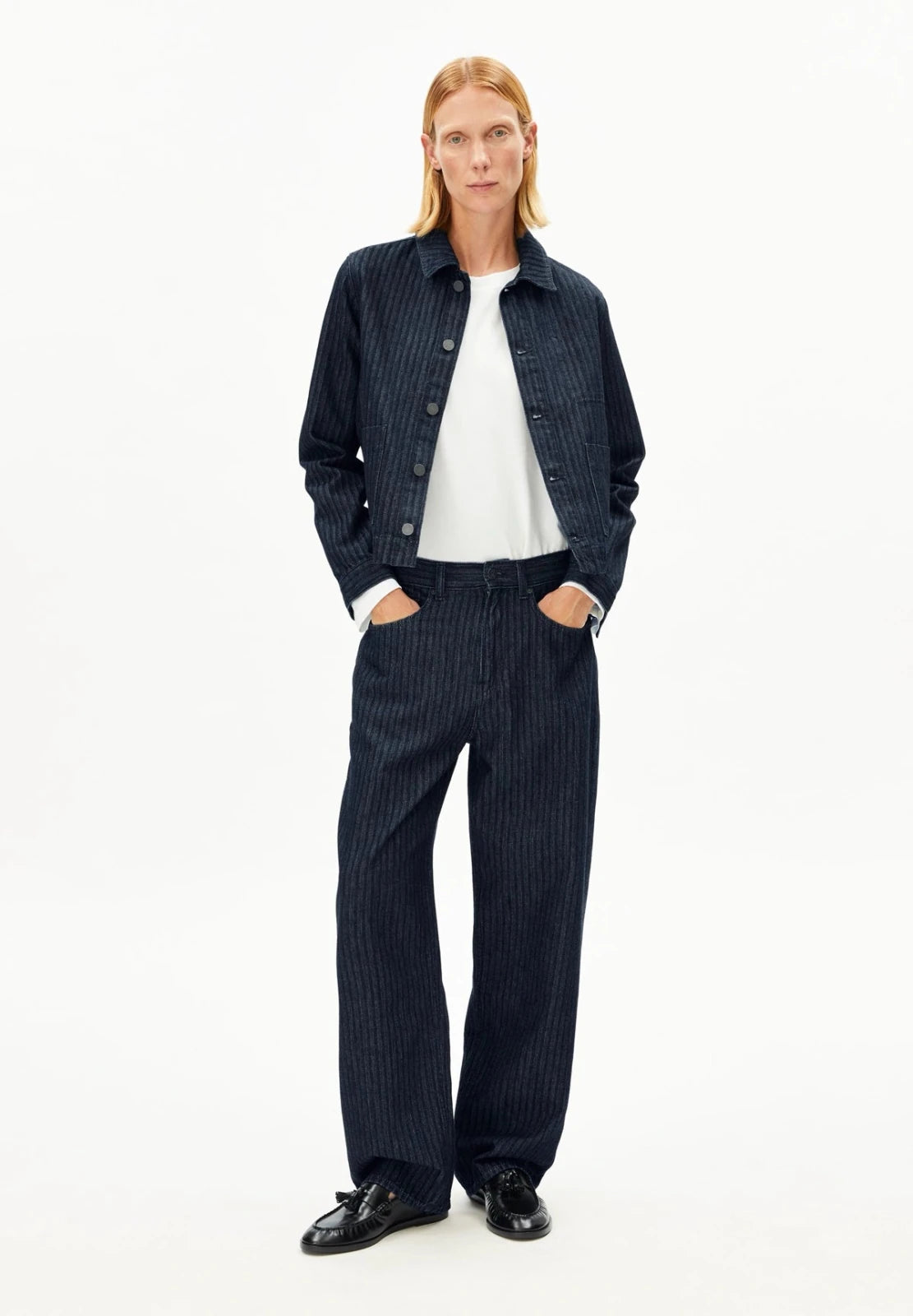 ARMEDANGELS - HERRINGBONE Jeansjacke • rinse - Jacke - ROSA ECK