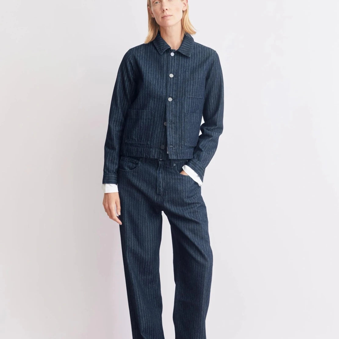 ARMEDANGELS - HERRINGBONE Jeansjacke • rinse - Jacke - ROSA ECK