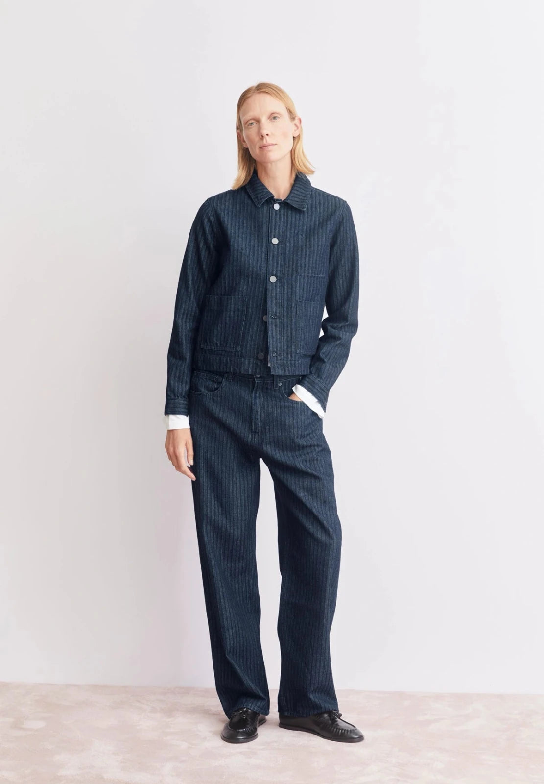 ARMEDANGELS - HERRINGBONE Jeansjacke • rinse - Jacke - ROSA ECK