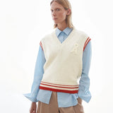 ARMEDANGELS - ICONIC Å COLLEGE Strickweste • oatmilk - mars red - Strickweste - ROSA ECK
