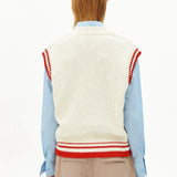 ARMEDANGELS - ICONIC Å COLLEGE Strickweste • oatmilk - mars red - Strickweste - ROSA ECK
