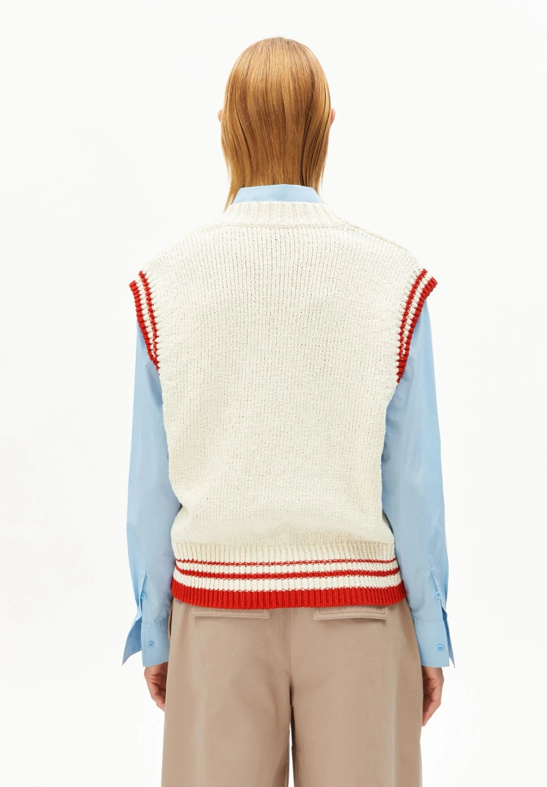 ARMEDANGELS - ICONIC Å COLLEGE Strickweste • oatmilk - mars red - Strickweste - ROSA ECK