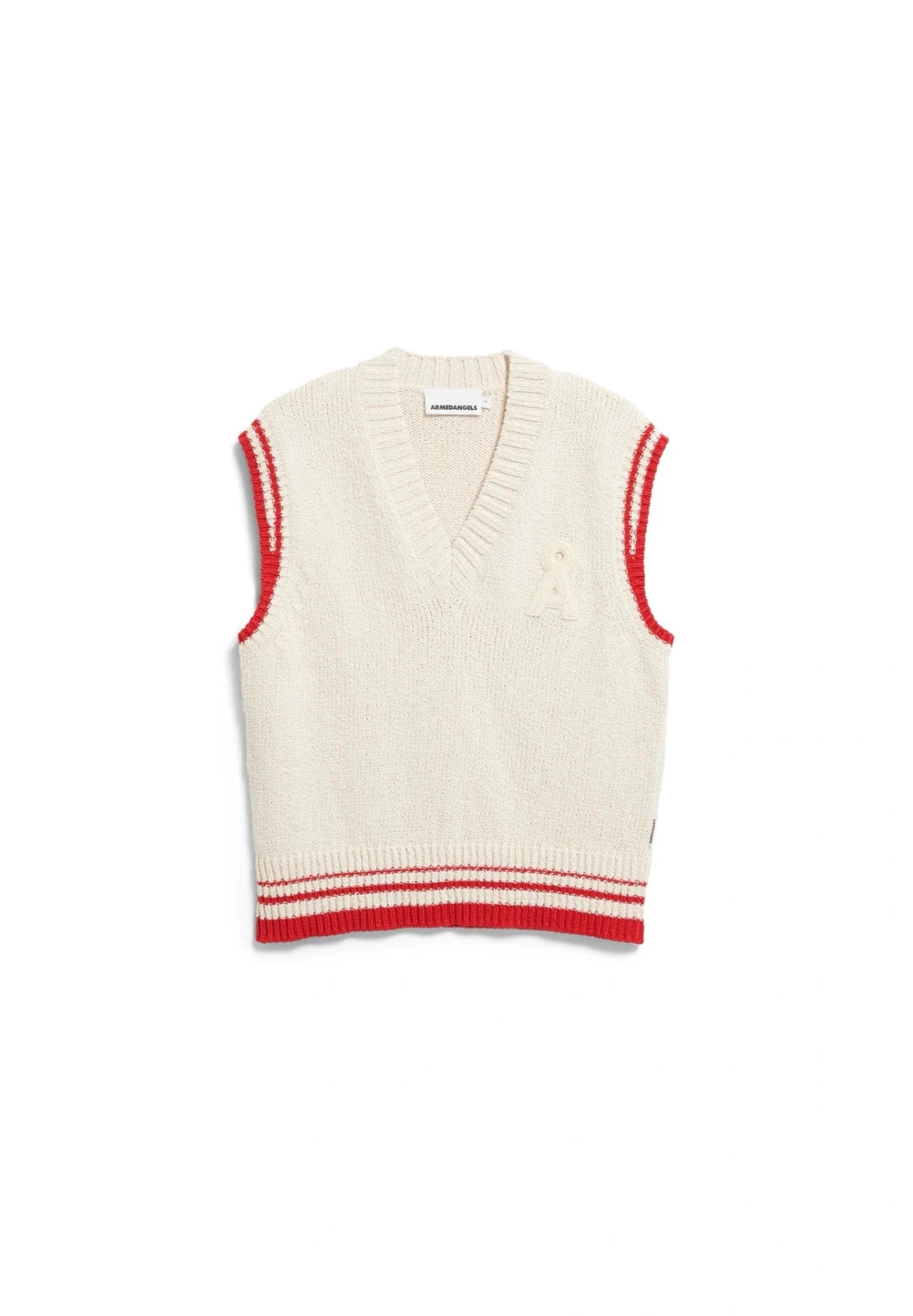 ARMEDANGELS - ICONIC Å COLLEGE Strickweste • oatmilk - mars red - Strickweste - ROSA ECK