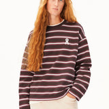 ICONIC Å FRANKAA BOLD Pullover in Dunkelbraun gestreift von ARMEDANGELS – Ansicht 1