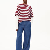 ICONIC Å Gestreiftes T-Shirt • velvet red-soft blue-undyed
