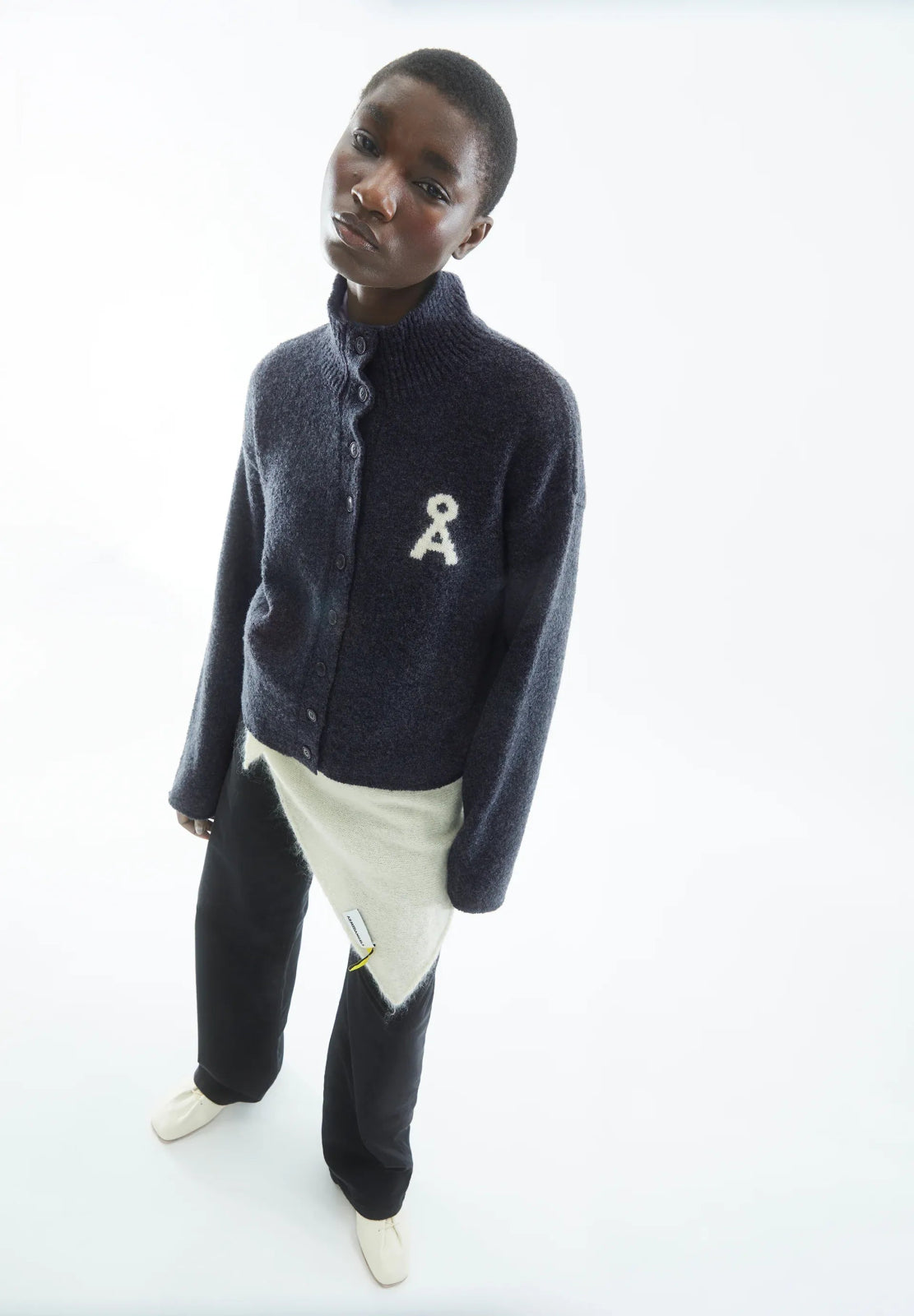 ARMEDANGELS - ICONIC Å MONALAA BOUCLÉ Strickpullover • Steel Melange Oatmilk - Pullover - ROSA ECK