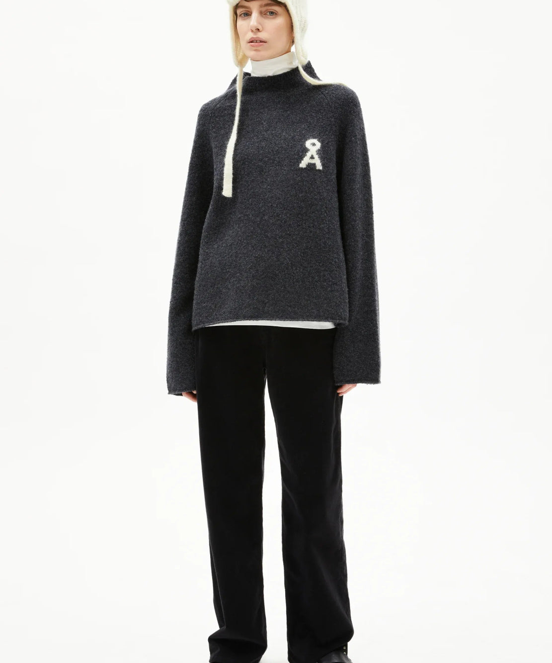 ARMEDANGELS - ICONIC Å RAMONAA BOUCLÉ Strickjacke • Steel Melange Oatmilk - Cardigan - ROSA ECK
