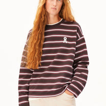 ICONIC Å FRANKAA BOLD Pullover in Dunkelbraun gestreift von ARMEDANGELS – Ansicht 1