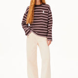 ICONIC Å FRANKAA BOLD Pullover in Dunkelbraun gestreift von ARMEDANGELS – Ansicht 5