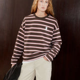 ICONIC Å FRANKAA BOLD Pullover in Dunkelbraun gestreift von ARMEDANGELS – Ansicht 4
