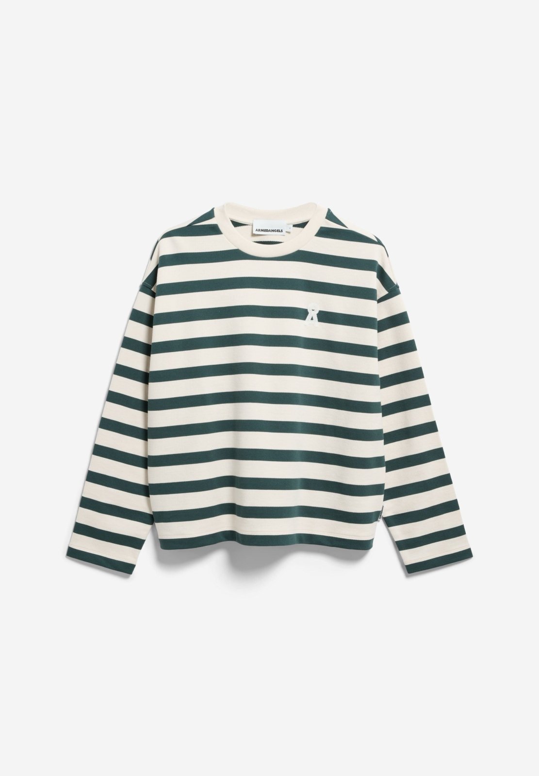 ICONIC Å FRANKAA BOLD Pullover in Dunkelblau und Naturweiß gestreift von ARMEDANGELS – Ansicht 6