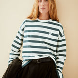 ICONIC Å FRANKAA BOLD Pullover in Dunkelblau und Naturweiß gestreift von ARMEDANGELS – Ansicht 4