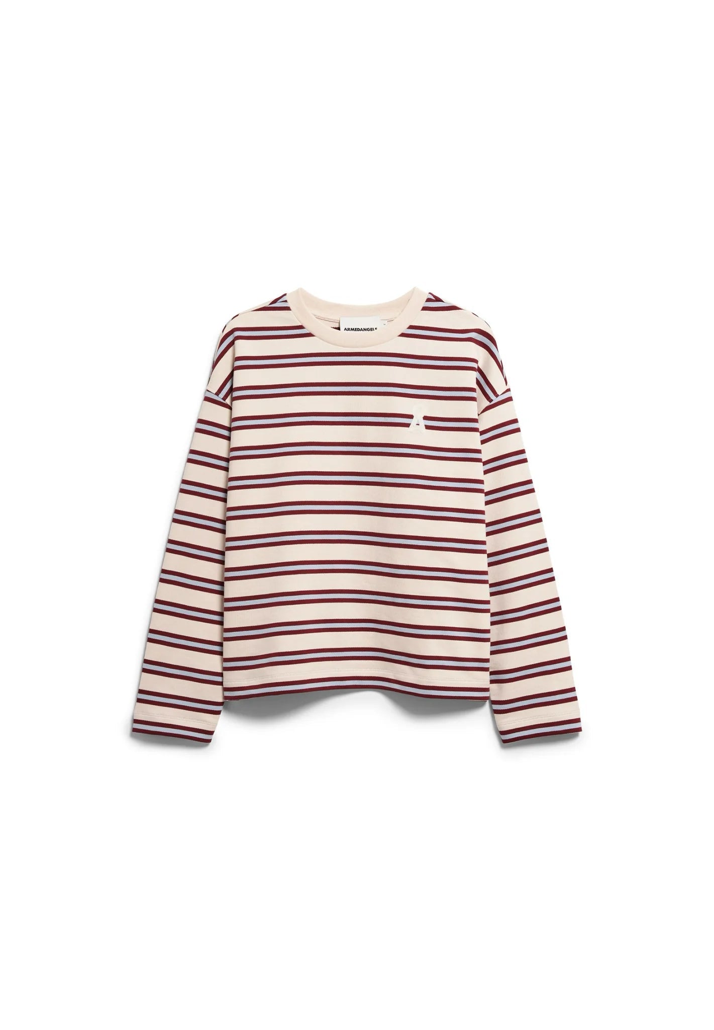 ARMEDANGELS - ICONIC Å FRANKAA BOLD Pullover • undyed-velvet red-soft blue - ROSA ECK