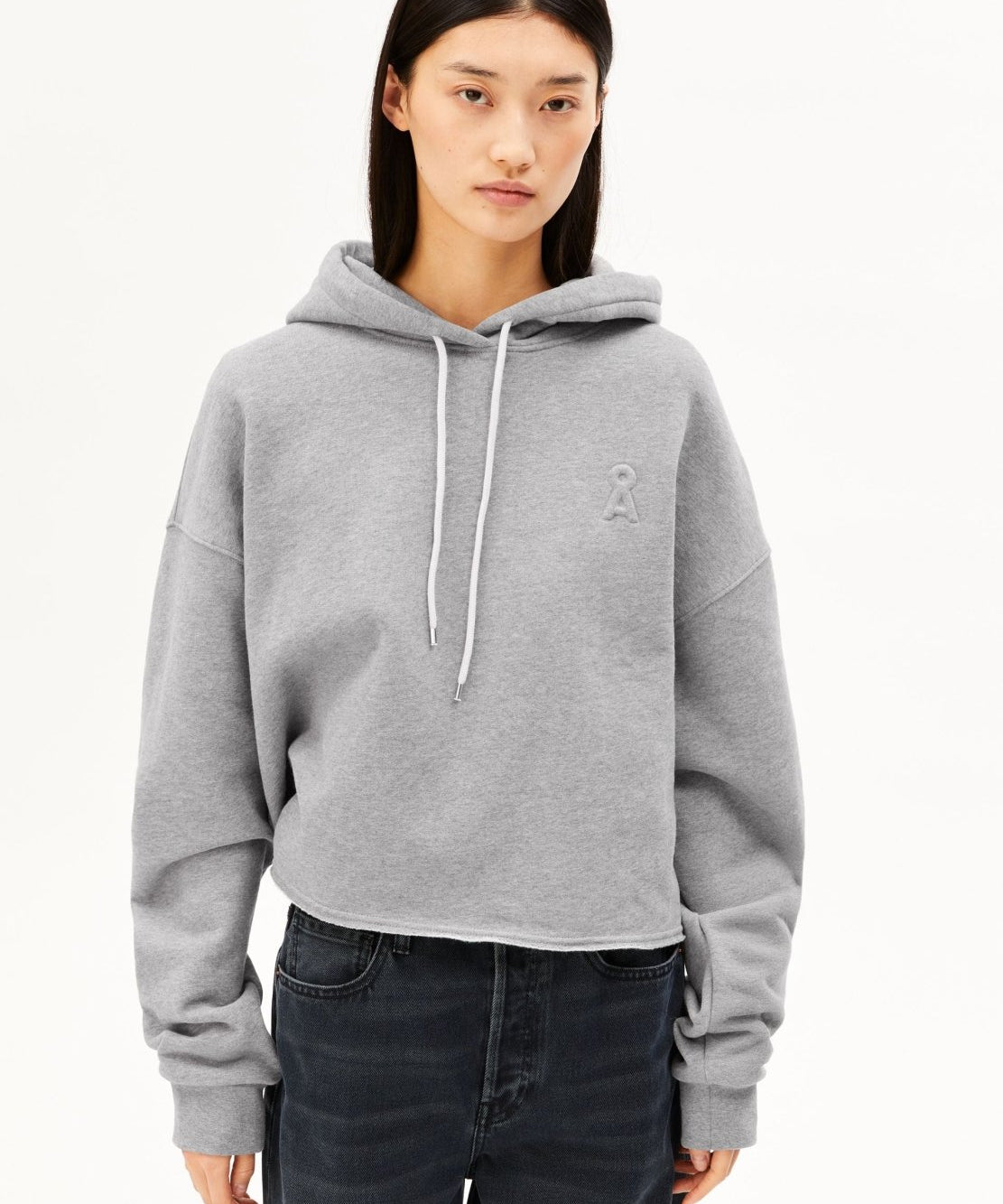 ICONIC Å OPEN EDGE Hoodie in Hellgrau meliert von ARMEDANGELS – Ansicht 1