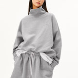 ICONIC Å OPEN EDGE Sweatshirt mit Trichterkragen in Hellgrau meliert von ARMEDANGELS – Ansicht 1