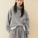 ICONIC Å OPEN EDGE Sweatshirt mit Trichterkragen in Hellgrau meliert von ARMEDANGELS – Ansicht 4