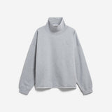 ICONIC Å OPEN EDGE Sweatshirt mit Trichterkragen in Hellgrau meliert von ARMEDANGELS – Ansicht 6