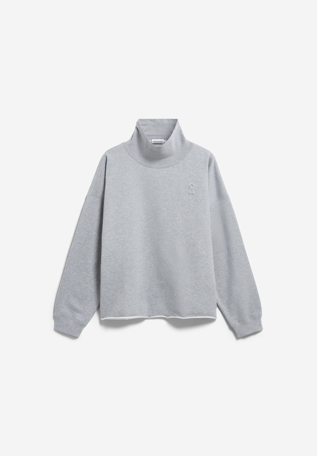 ICONIC Å OPEN EDGE Sweatshirt mit Trichterkragen in Hellgrau meliert von ARMEDANGELS – Ansicht 6
