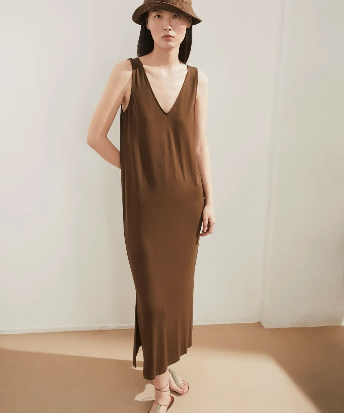 ARMEDANGELS - Jersey Midi Kleid • dried palm - ROSA ECK