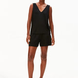 ARMEDANGELS - Jersey Top mit V - Ausschnitt • black - ROSA ECK