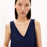 ARMEDANGELS - Jersey Top mit V - Ausschnitt • tinted navy - ROSA ECK