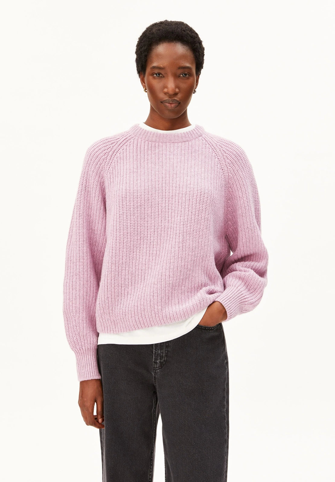 KAAGI Rippstrick-Pullover • frosted rose