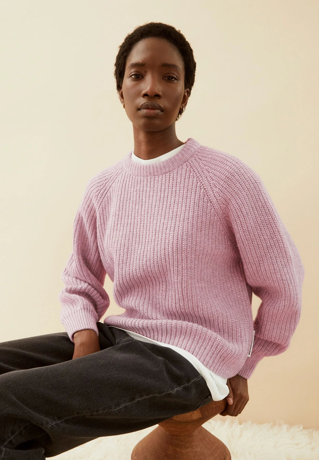 KAAGI Rippstrick-Pullover • frosted rose