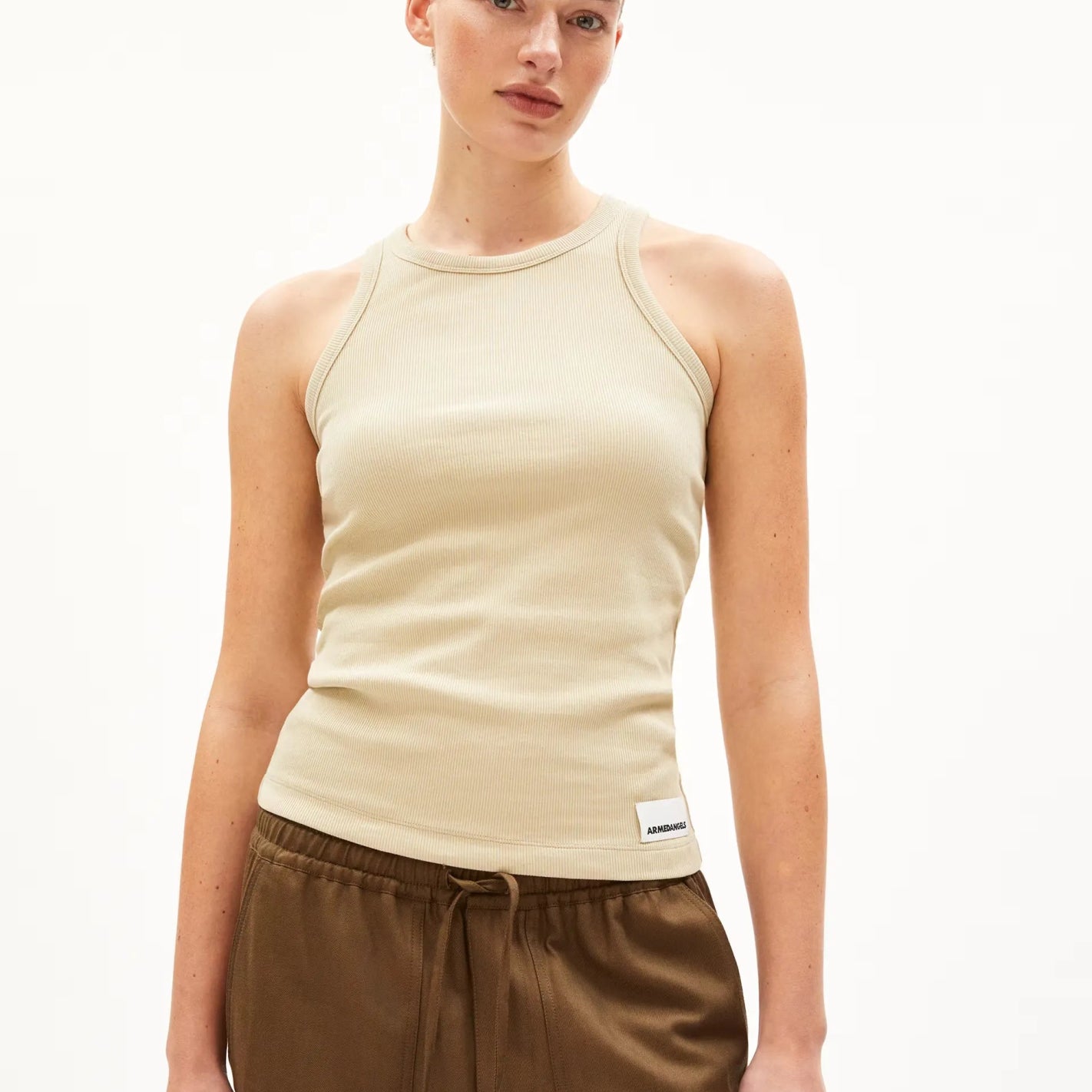 ARMEDANGELS - KANITAA Ripp - Top aus Bio - Baumwoll - Mix | gravel - Top - ROSA ECK - 