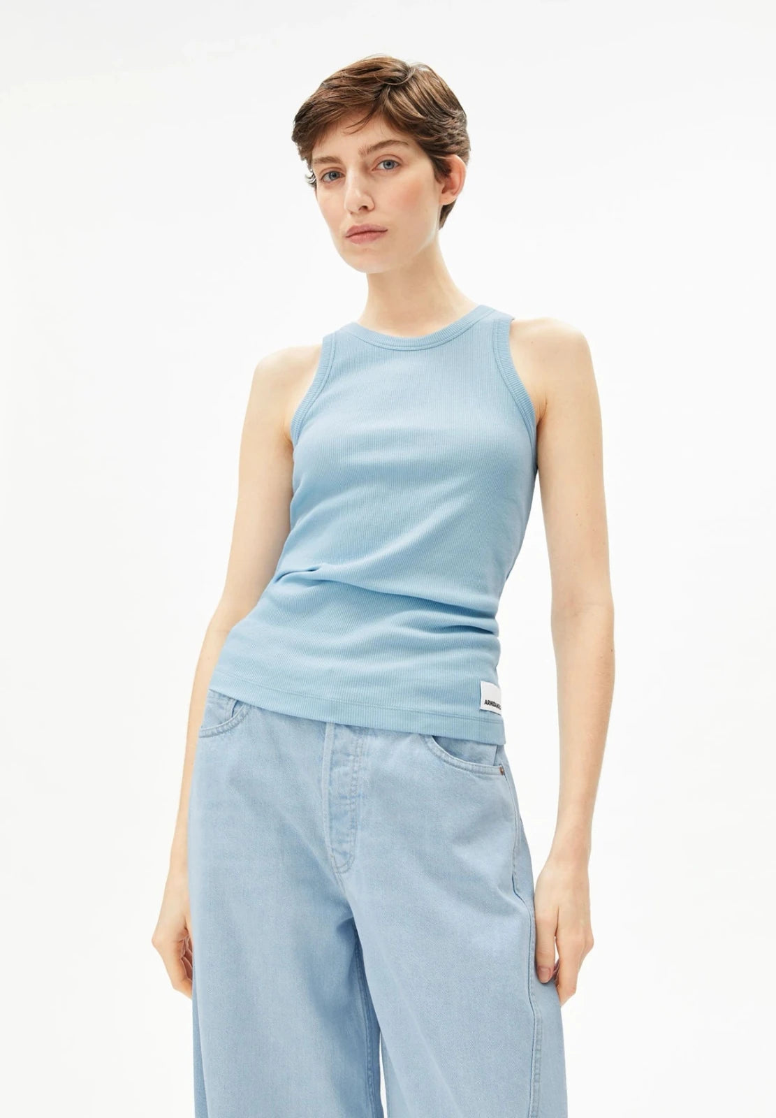 ARMEDANGELS - KANITAA Ripp - Top • blue glow - Top - ROSA ECK