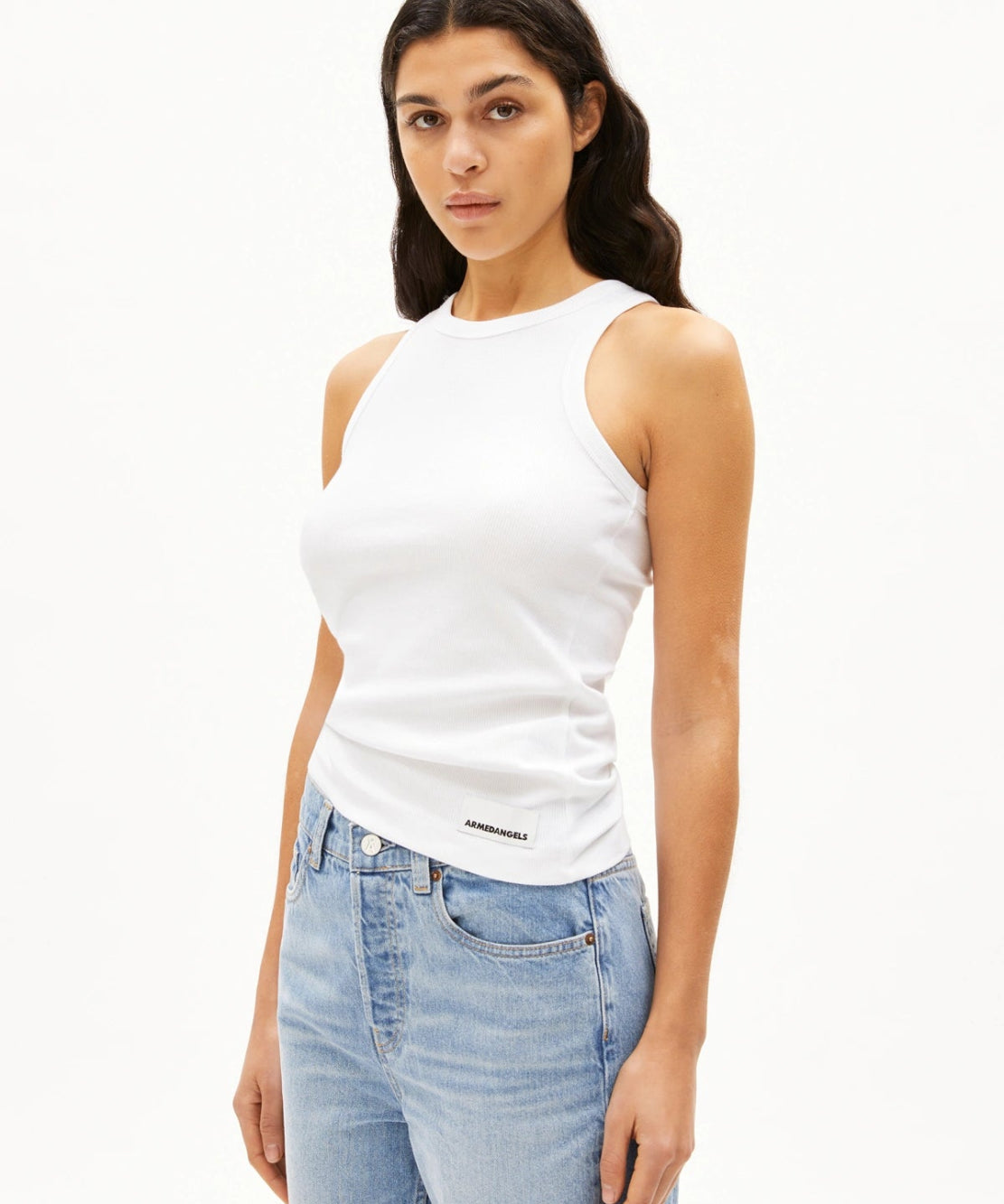 ARMEDANGELS - KANITAA Ripp - Top • white - Top - ROSA ECK