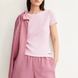 ARMEDANGELS - KARDAA Ripp T-Shirt • pink mist - ROSA ECK