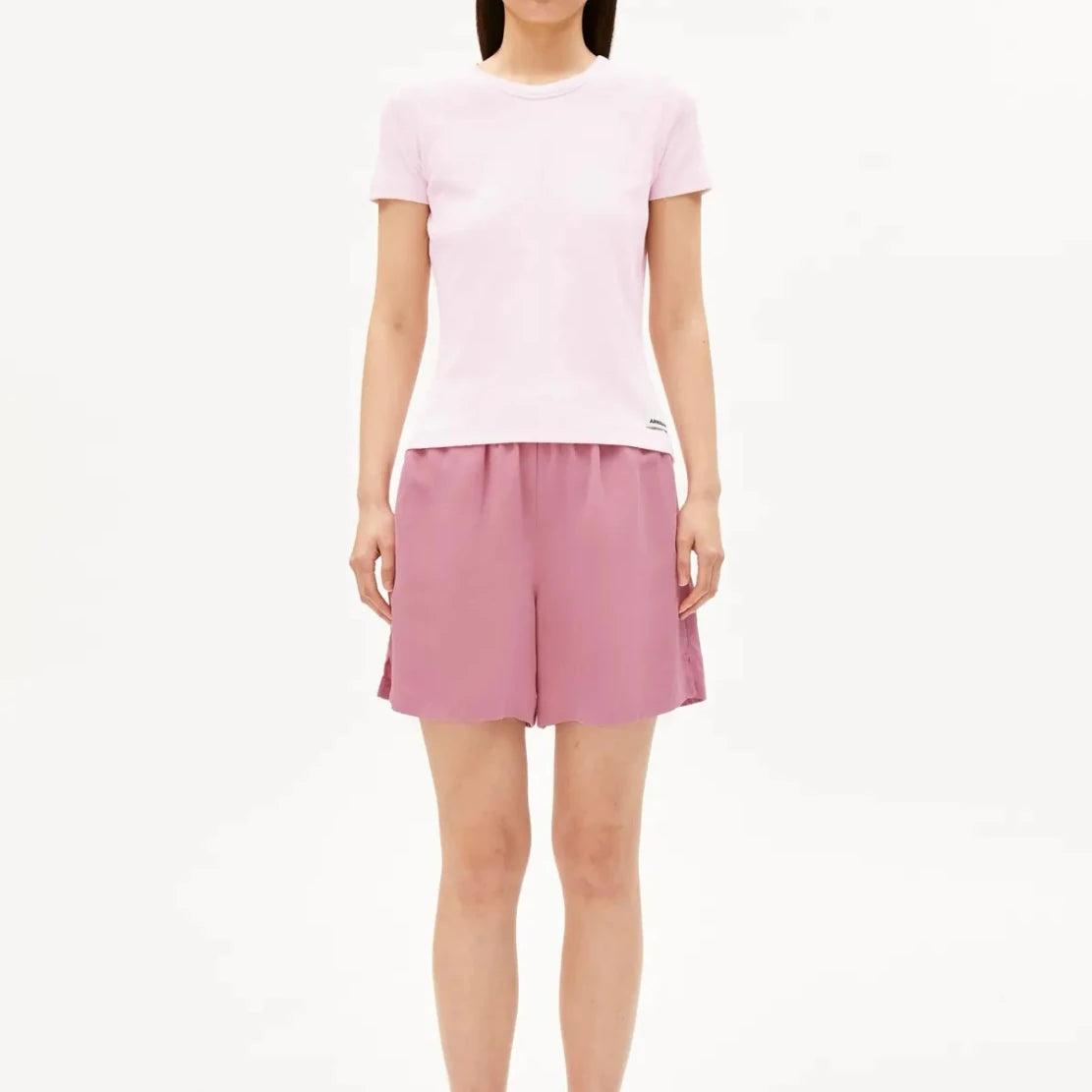 ARMEDANGELS - KARDAA Ripp T-Shirt • pink mist - ROSA ECK