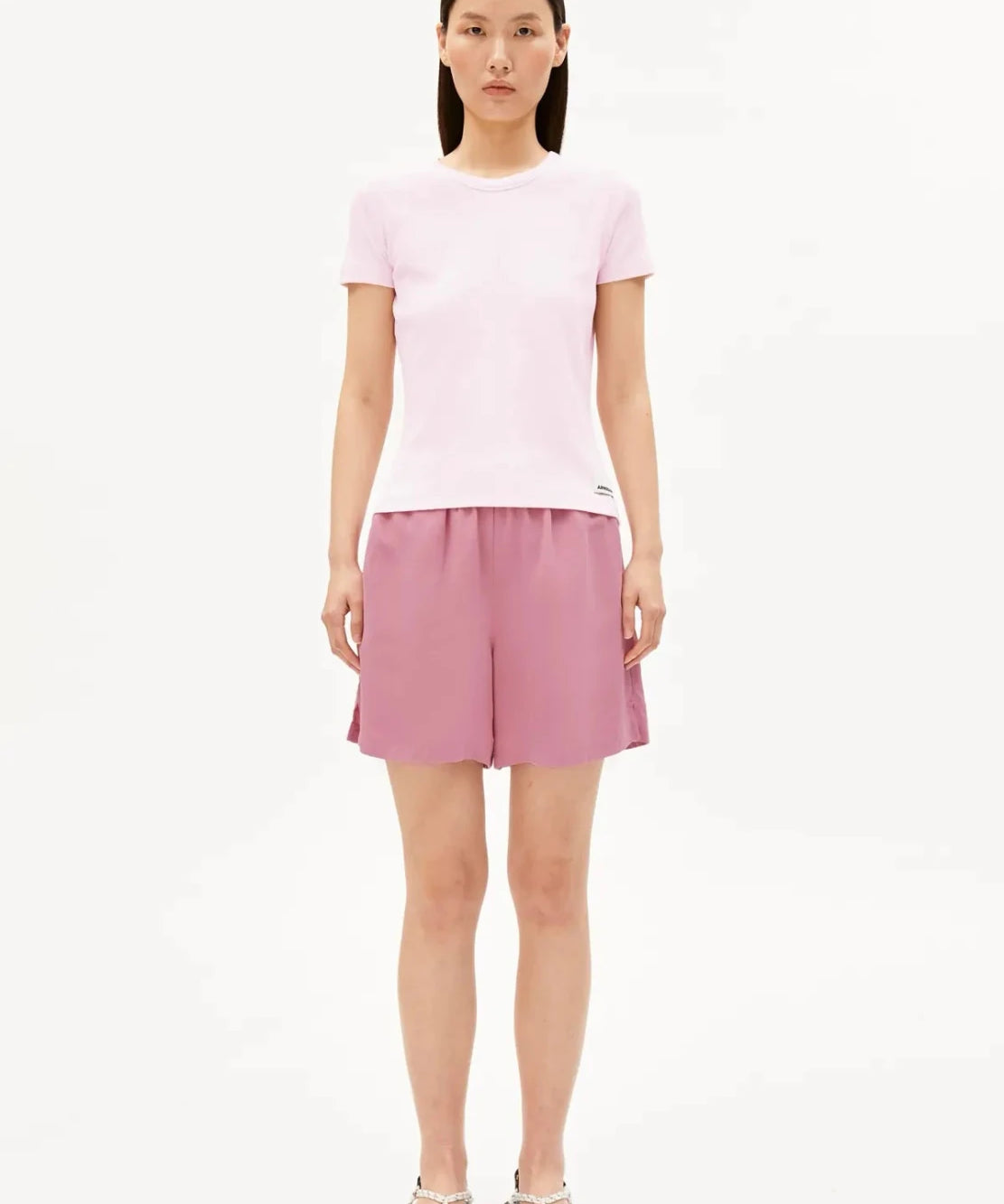 ARMEDANGELS - KARDAA Ripp T-Shirt • pink mist - ROSA ECK