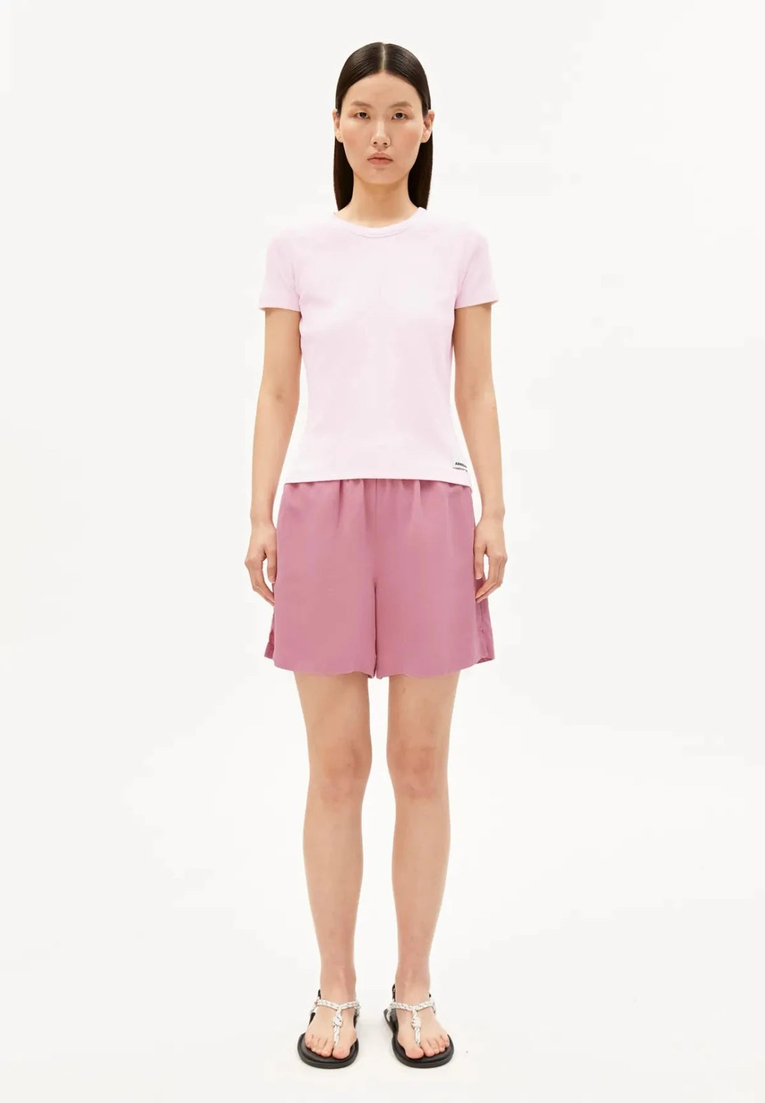 ARMEDANGELS - KARDAA Ripp T-Shirt • pink mist - ROSA ECK