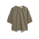 ARMEDANGELS - Kariert Bluse aus Seersucker • foam - dried palm - ROSA ECK