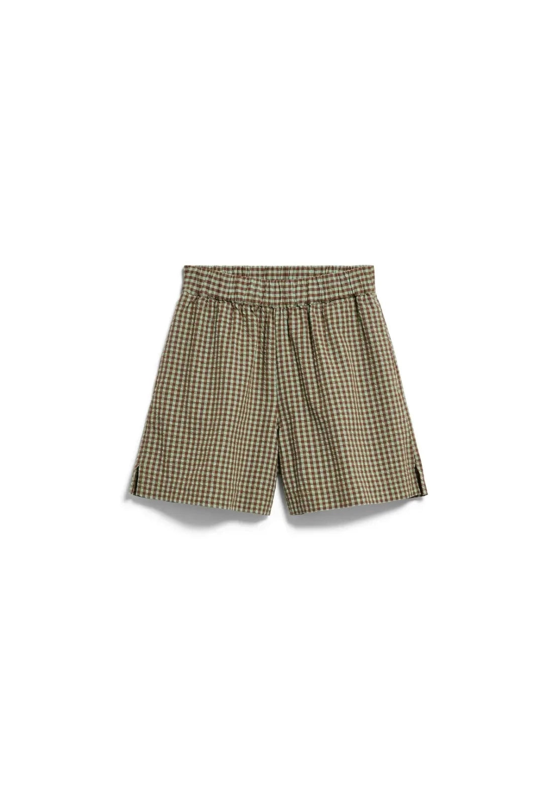 ARMEDANGELS - Kariert Shorts aus Seersucker • foam - dried palm - ROSA ECK