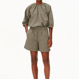 ARMEDANGELS - Kariert Shorts aus Seersucker • foam - dried palm - ROSA ECK