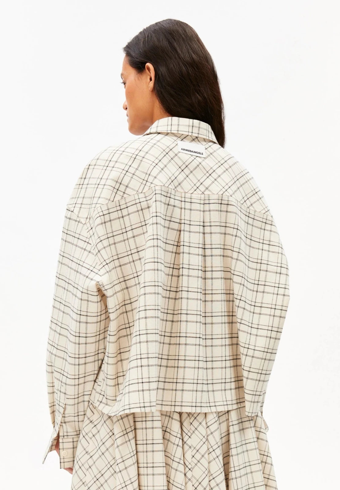 ARMEDANGELS - Karierte Boxy - Bluse • oatmilk - black - Bluse - ROSA ECK
