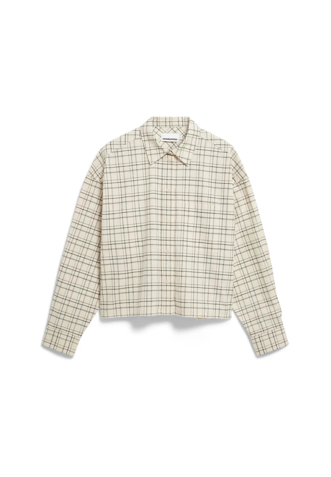 ARMEDANGELS - Karierte Boxy - Bluse • oatmilk - black - Bluse - ROSA ECK