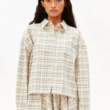 ARMEDANGELS - Karierte Boxy - Bluse • oatmilk - black - Bluse - ROSA ECK