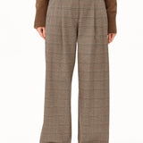 Karierte Bundfaltenhose • claystone-sand stone