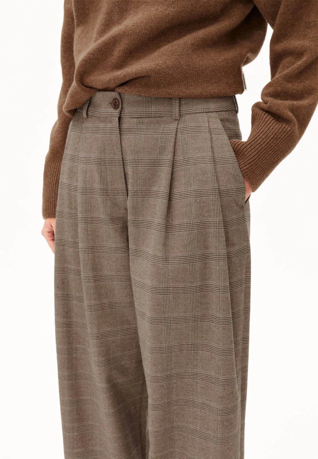 ARMEDANGELS - Karierte Bundfaltenhose • claystone-sand stone - ROSA ECK